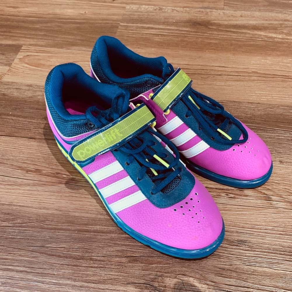 Adidas Purple, Green and Blue Powerlift Shoes